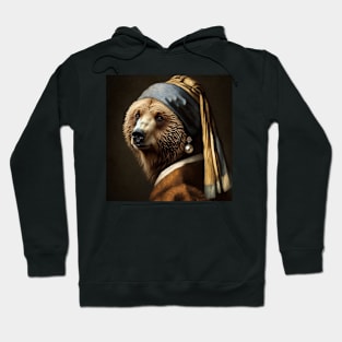 Wildlife Conservation - Pearl Earring Grizzy Bear Meme Hoodie